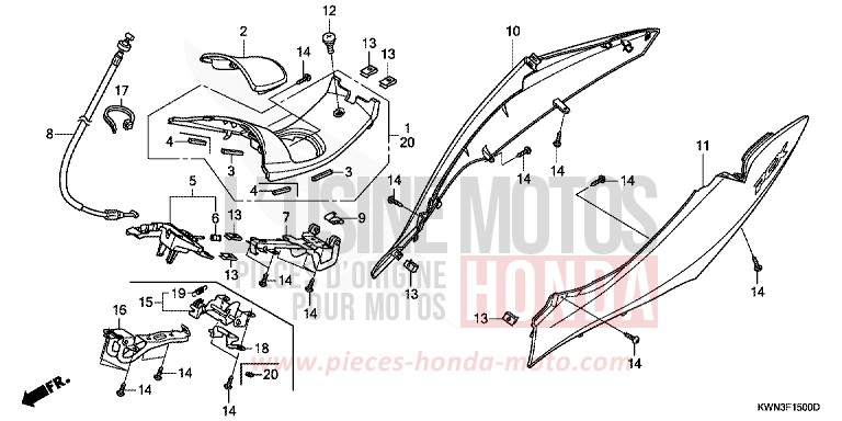 BODY COVER for PCX 125 CANDY ROSY RED (R340) from 2012